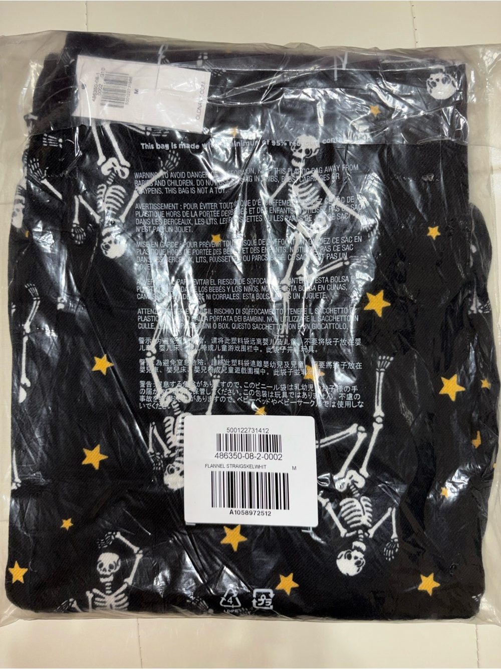 Old Navy Flannel Skeletons and Bones PJ pants-Sz M